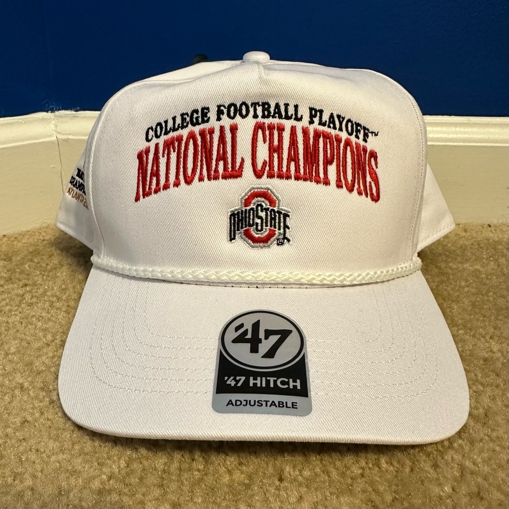 ‘47 Hitch Ohio State Buckeyes 2024 Champions Playoff National Rope Snapback Hat
